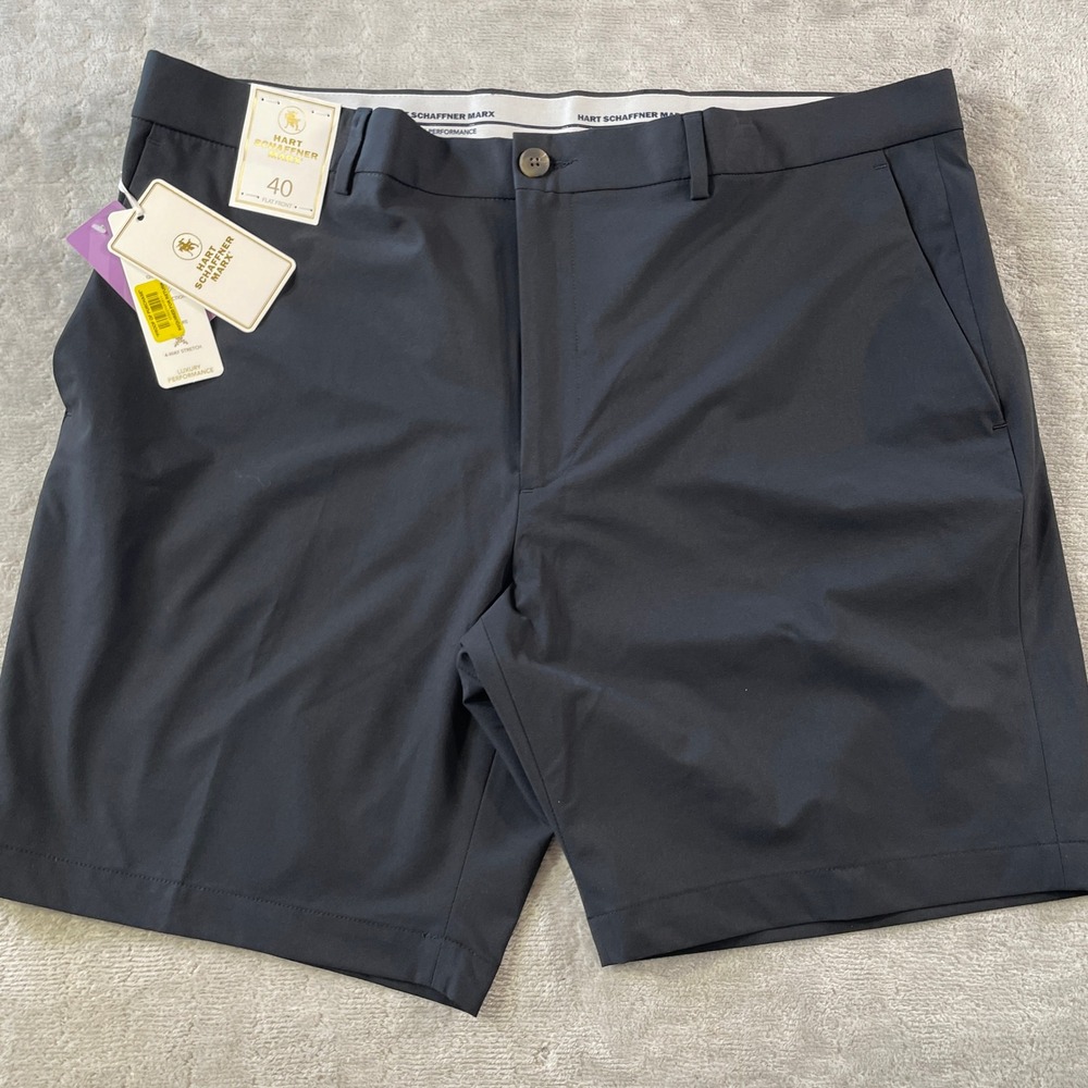 Hart Schaffner Marx Luxury Performance Shorts Mens 40 Black Preppy Minimalist